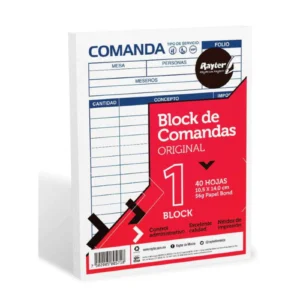 BLOCK COMANDA DE 1/4 CARTA 40 HJS RAYTER