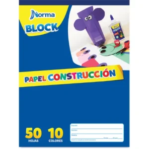 BLOCK DE CREATIVIDAD PAPEL CONSTRUCCION C/50 HOJAS 10 COLORES NORMA
