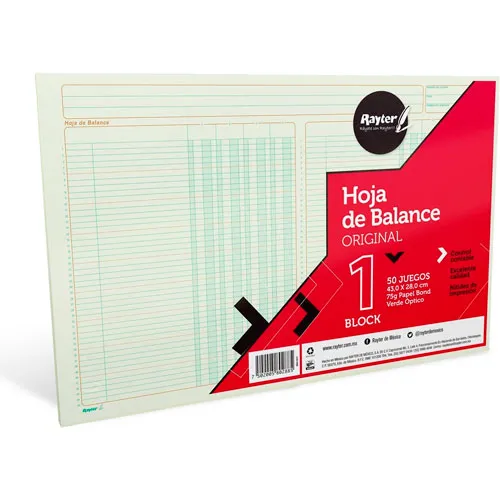 BLOCK HOJA DE BALANCE RAYTER C/50 PZAS