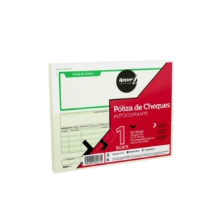 BLOCK POLIZA DE CHEQUE AUTOCOPIA 1/2 RAYTER