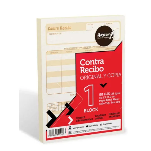 BLOCK RECIBO DE NOMINA C/25 HJS RAYTER