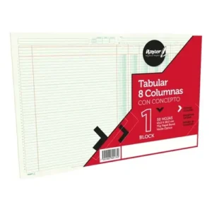 BLOCK TABULAR 8 COLUMNAS C/CONCEPTO C/50 HJS RAYTER