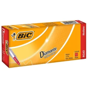 BOLIGRAFO P/MEDIANO ROJO C/12 PZAS BIC DIAMANTE