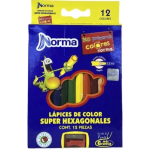 COLORES SUPER HEXAGONALES C/12 PZAS NORMA