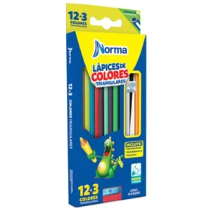 COLORES TRIANGULARES C/12 + 3 PZAS NORMA