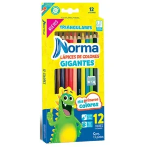 COLORES TRIANGULARES JUMBO 12 PZS NORMA