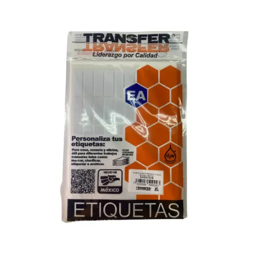 ETIQUETA ADHESIVA BLANCA 13X38 MM NO. 6 C/600 PZAS TRANSFER