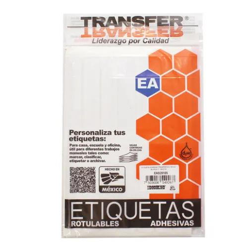 ETIQUETA ADHESIVA BLANCA 17X17 MM NO. 3 C/1056 PZAS TRANSFER