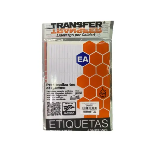 ETIQUETA ADHESIVA BLANCA 19X38 MM C/420 PZAS TRANSFER