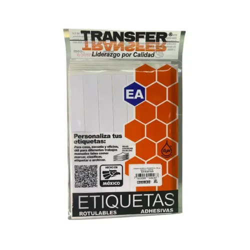 ETIQUETA ADHESIVA BLANCA 20x105 MM NO. 20 C/168 PZAS TRANSFER