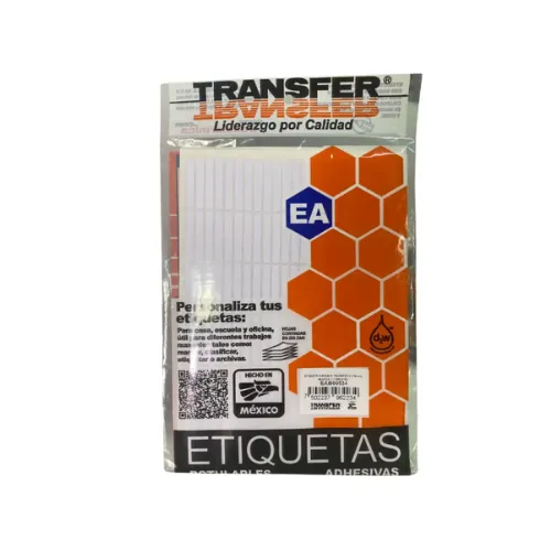 ETIQUETA ADHESIVA BLANCA 25X38 MM NO. 7 C/300 PZAS TRANSFER