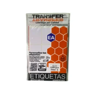 ETIQUETA ADHESIVA BLANCA 47X67 MM NO. 13 C/108 PZAS TRANSFER