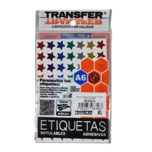 ETIQUETA ADHESIVA ESTRELLA CHICA V/COLORES C/189 PZAS TRANSFER