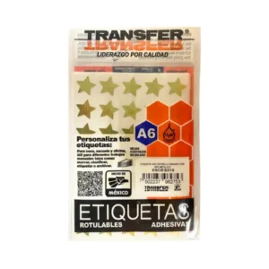 ETIQUETA ADHESIVA ESTRELLA GRANDE ORO C/105 PZAS TRANSFER