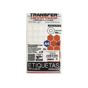 ETIQUETA ADHESIVA REDONDA 19 MM NARANJA C/840 PZAS TRANSFER