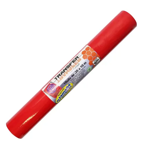 FORRO PLASTICO AUTOADHERIBLE ROJO 35 CM X 10 MTS TRANSFER