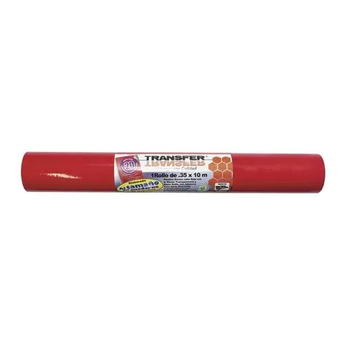 FORRO PLASTICO AUTOADHERIBLE ROJO 35 CM X 2 MTS TRANSFER