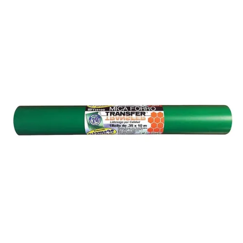 FORRO PLASTICO AUTOADHERIBLE VERDE 35 CM X 2 MTS TRANSFER