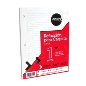 HOJAS DE REPUESTO P/CARPETA T/CARTA RAYA C/100 HJS RAYTER
