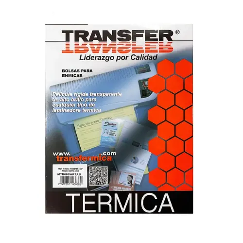 MICA TERMICA DOBLE CARTA C/50 PZAS TRANSFER