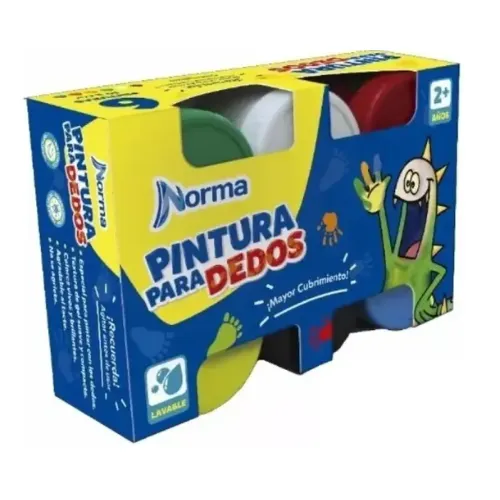 PINTURA P/DEDOS 50 GR C/6 PZAS NORMA