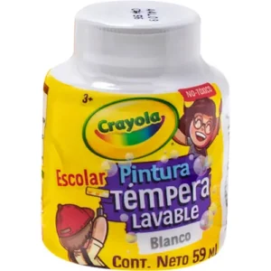 PINTURA TEMPERA LAVABLE BLANCO 59 ML CRAYOLA