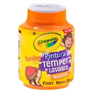 PINTURA TEMPERA LAVABLE NARANJA 59 ML CRAYOLA