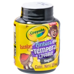 PINTURA TEMPERA LAVABLE NEGRO 59 ML CRAYOLA