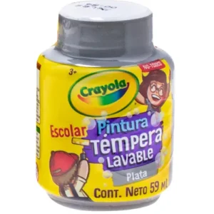 PINTURA TEMPERA LAVABLE PLATA 59ML CRAYOLA