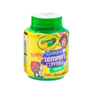 PINTURA TEMPERA LAVABLE VERDE 59 ML CRAYOLA