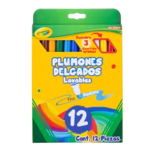 PLUMONES LAVABLES DELGADOS C/12 PZAS CRAYOLA