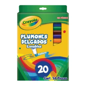 PLUMONES LAVABLES DELGADOS C/20 PZAS CRAYOLA
