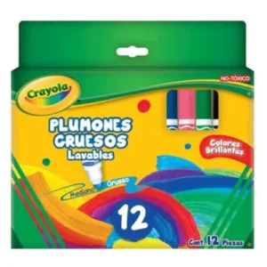 PLUMONES LAVABLES GRUESOS C/12 PZAS CRAYOLA