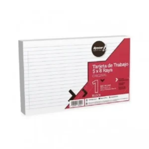 TARJETA DE TRABAJO RAYA 5X8 CM C/100 HJS RAYTER