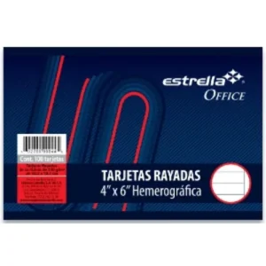 TARJETA RAYADA 4X6 CM PIEZA TALLERES ESTRELLA
